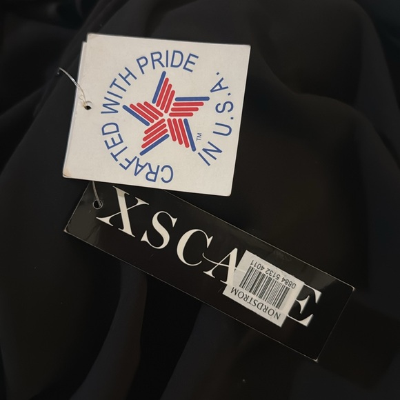 Xscape Off-the-Shoulder Ruffle Neck Short Sleeve Stretch Scuba Crepe Dress - Picture 8 of 8